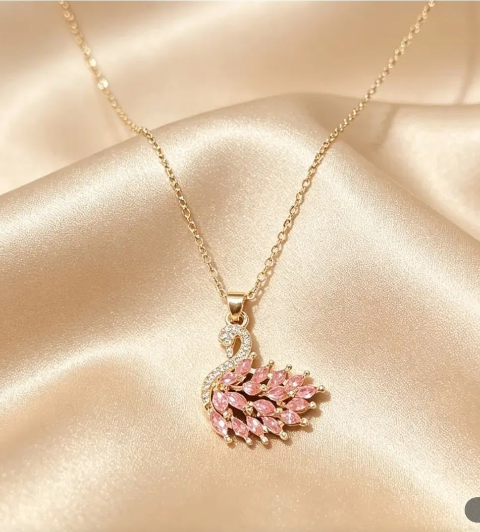 Swan necklace zircon