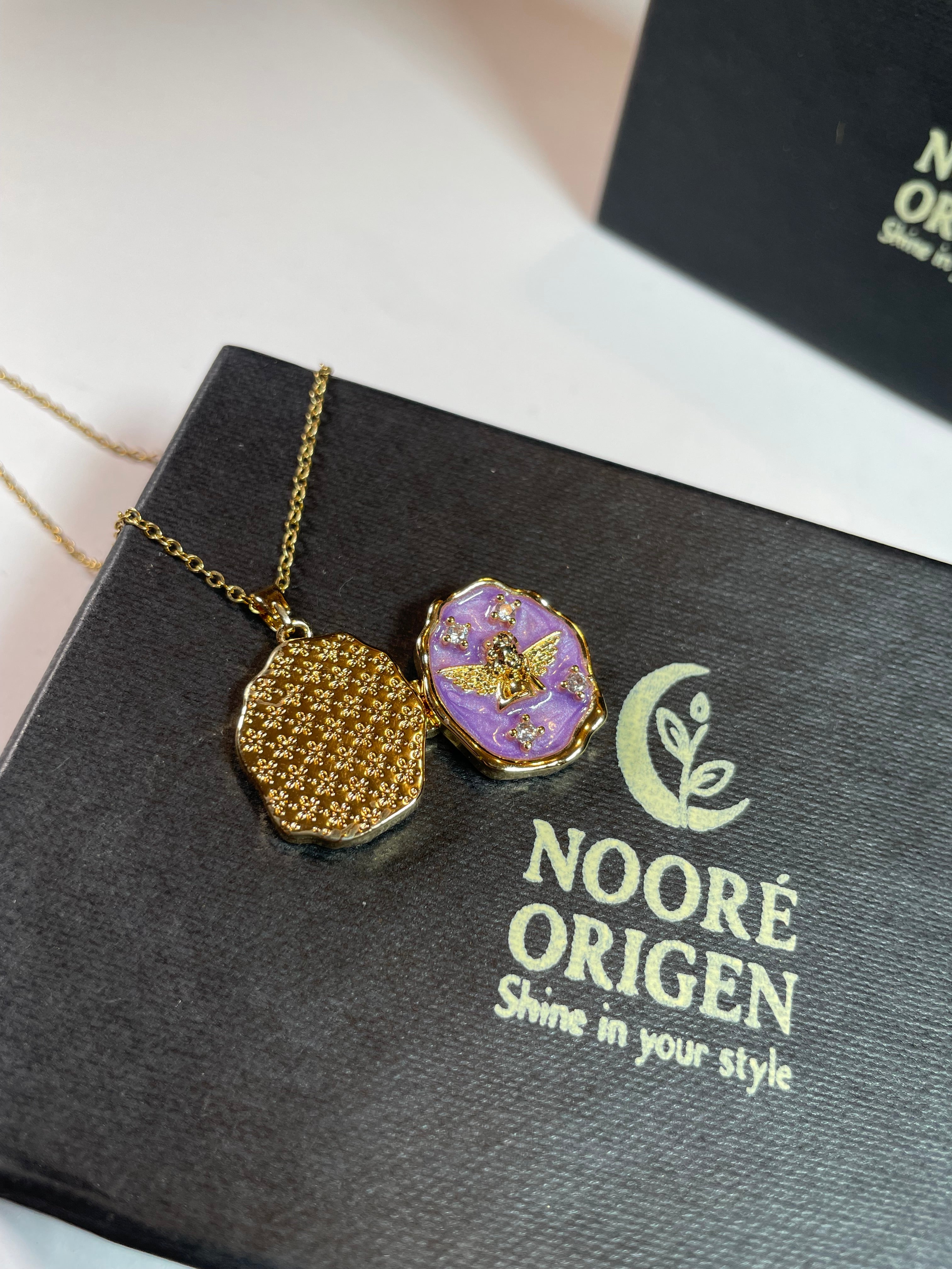 purple open locket