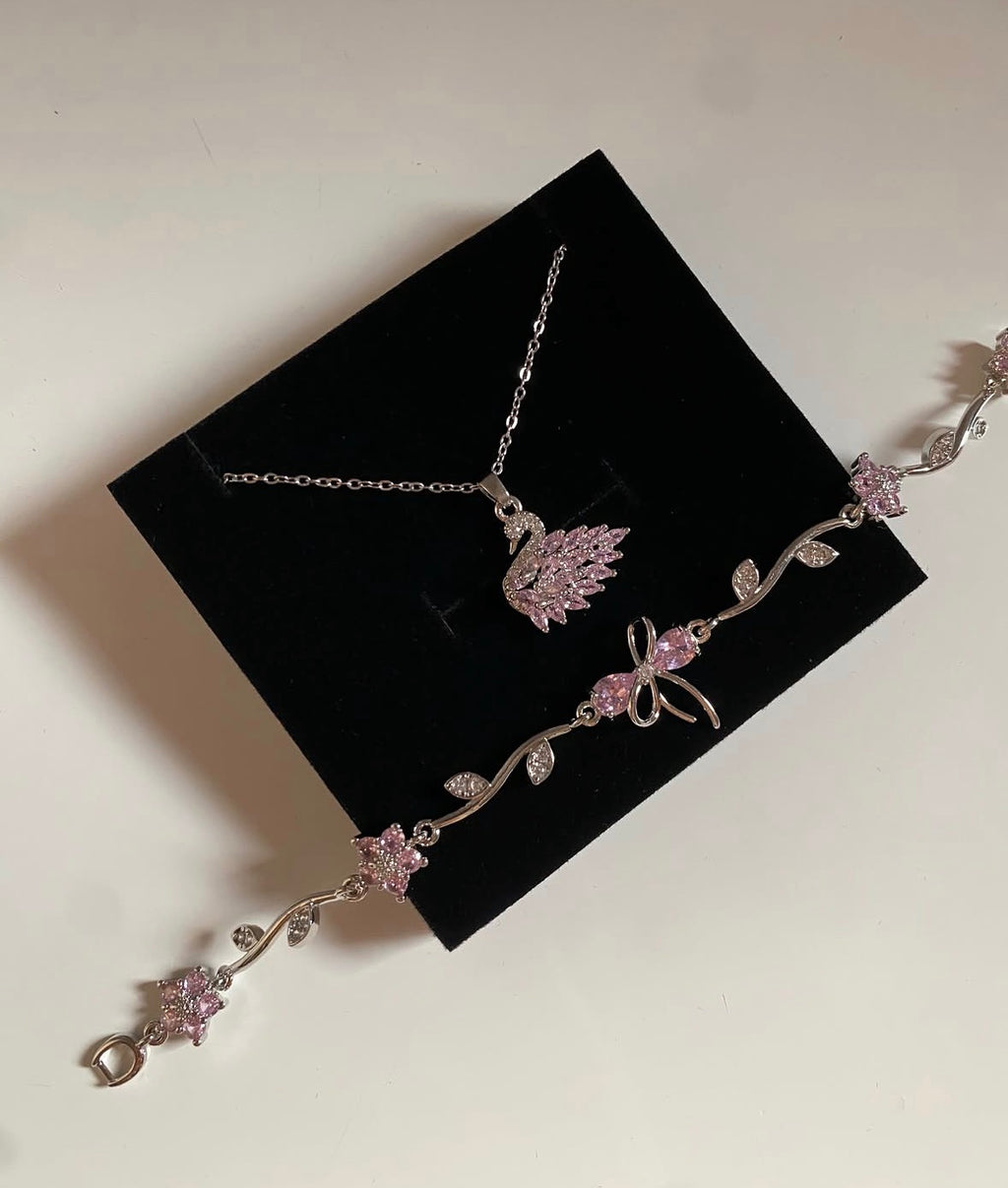 Swan with Pookie Bracelet Set For Girls