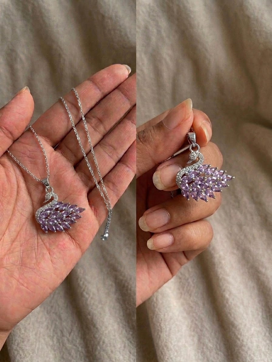 Swan necklace zircon
